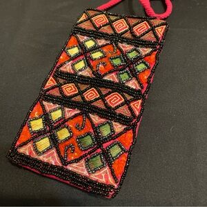 Handcrafted Beaded Geometric Pattern Bag